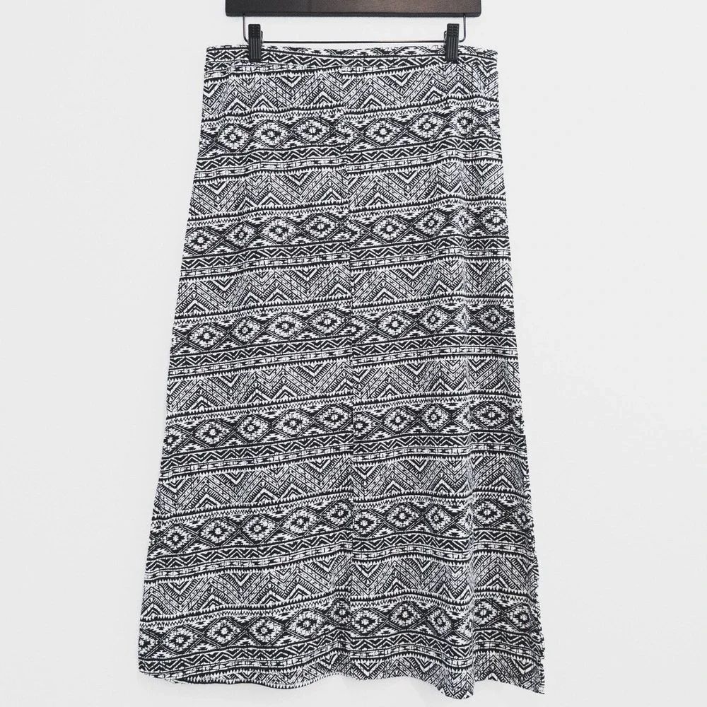 Arizona Jean Co Maxi Skirt Girls L‎ Plus 14.5-16.5 Black White Tribal Aztec Boho